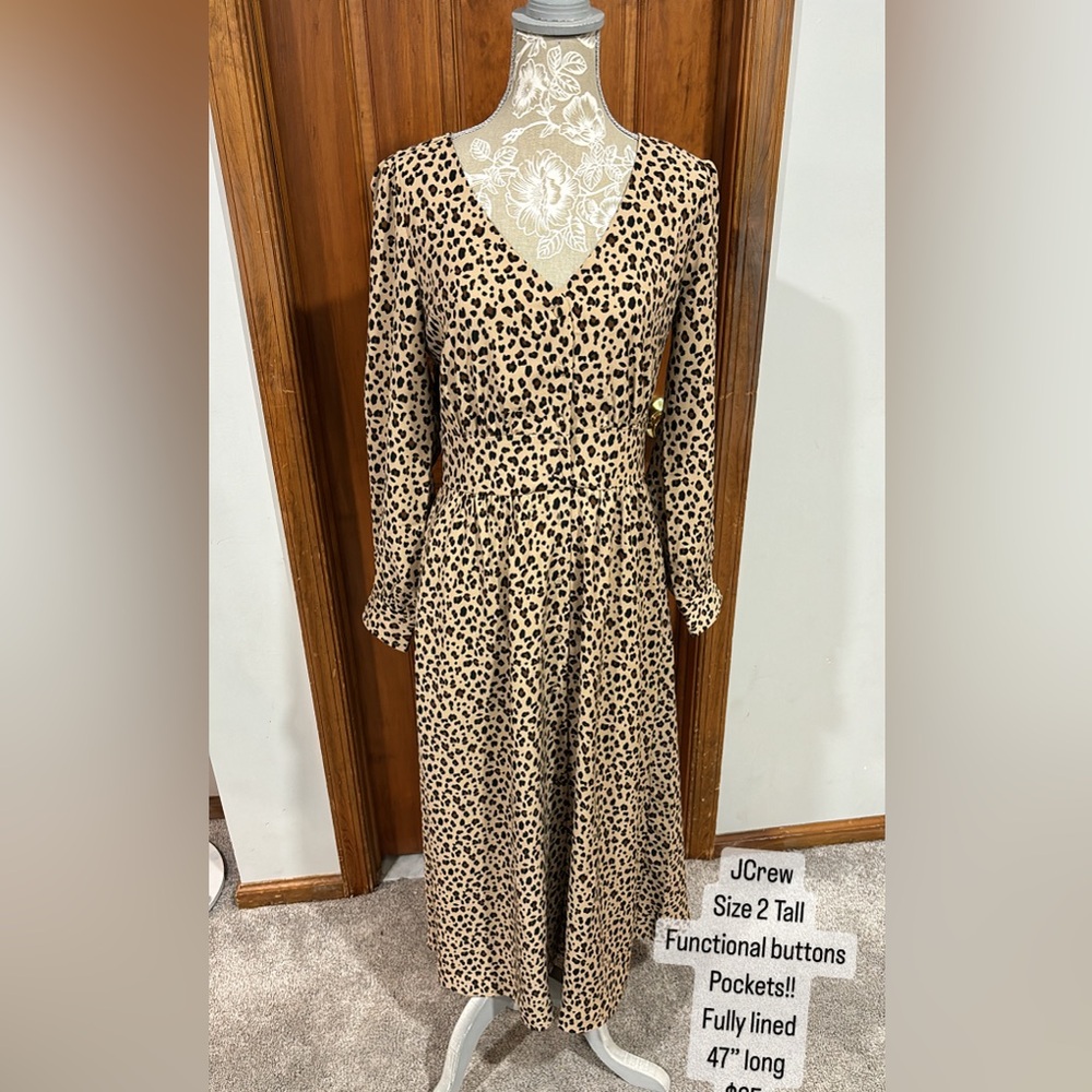 JCrew animal print dress